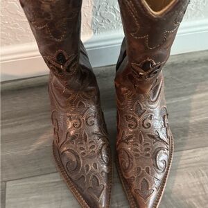Corral Tan Embossed Leather Boots